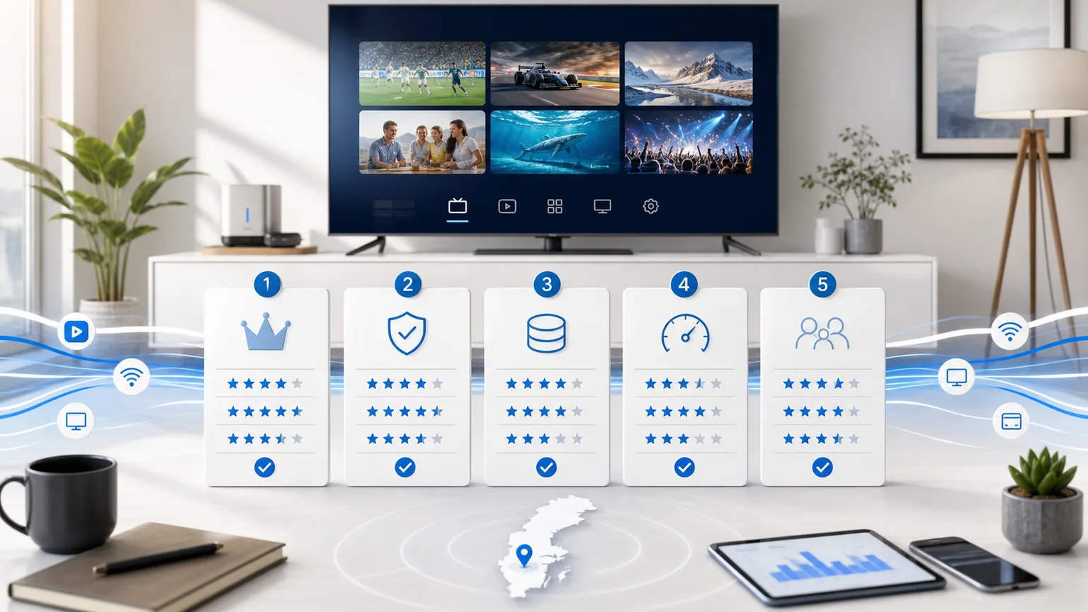 Bästa IPTV-leverantören i Sverige 2026 — vi testade dem