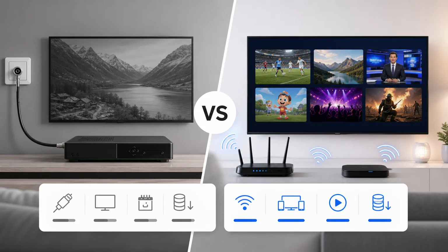 IPTV vs kabel-TV 2026 — vad är skillnaden och vilket är bäst?